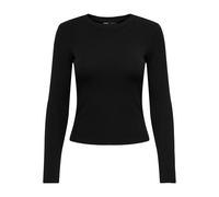 ONLY Slim Fit Langarmshirt aus Baumwoll-Mix Modell 'RILEY' in Black, Größe XL