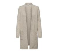 ONLY Damen Lange Strickjacke mit Taschen | Stretch Casual Langarm Gerippt | Open Cardigan Noos ONLJADE, Farben:Beige, Größe:M