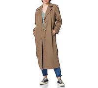 ONLY Damen Langer Trench Coat | Eleganter Basic Übergangs Mantel | Einreihig Longline mit Gürtel ONLLINE, Farben:Braun-3, Größe:M