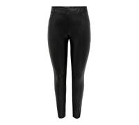 ONLY Damen Leder Optik PU Leggings Stretch Biker Look Hose Skinny Coated Pants Gefüttert ONLJESSIE Wet-Look, Farben:Schwarz, Größe:38
