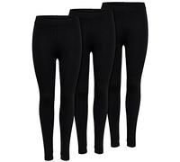 ONLY Damen-Leggings im 3er-Pack, blickdichte Stretch-Leggings aus Baumwolle, weiche & bequeme Yogahosen, schmale Passform, Leggings zum Hineinschlüpfen für Fitnessstudio, Sport,Freizeit & den Alltag,S