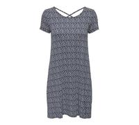 ONLY Damen Lockeres Shirtkleid Mini Basic Kurzarm Sommer Dress Rücken Ausschnitt Schnürung ONLBERA, Farben:Dunkelblau, Größe:M