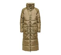 ONLY Damen long Puffer-Mantel OnlNora gesteppt Winter-Jacke lang, Farbe:Hellbraun, Größe:XL