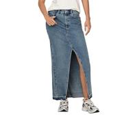 ONLY Damen Maxi Jeans Rock ONLAlina Leigh Long Langer Damenrock mit Schlitz 15315770 Medium Blue Denim XS
