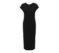ONLY Damen Maxi Jersey-Kleid Schlichtes Damenkleid Kurzarm Sommerkleid mit Beinschlitzen ONLMara 15357675 Black S
