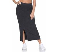 ONLY Damen Maxi Strickrock gestrickter Bleistiftrock wadenlang mit Schlitz ONLHouston 15353193 Dark Grey Melange L
