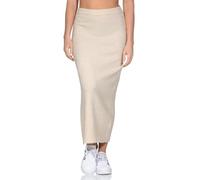ONLY Damen Maxi Strickrock gestrickter Bleistiftrock wadenlang mit Schlitz ONLHouston 15353193 Oatmeal S