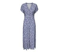 ONLY Damen Maxi Viskose Kleid mit Knopfleiste geblümt Onlnova Life Mollie Long 15317842 Skipper Blue 619 Lovely Floral L