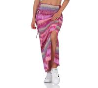 ONLY Damen Maxi Viskose Rock Onlnova Life Vis Melanie Sommerrock mit Schlitz 15317844 Phlox Pink 479 Power Zigzag XS