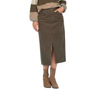 ONLY Damen Midi Cord Rock ONLMoxie Long Slit Skirt Langer Cordrock mit Schlitz 15325088 Coffee Quartz XS