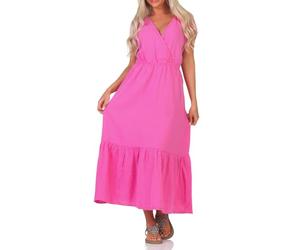 ONLY Damen Midi Musselin-Kleid in Wickeloptik ONLThyra Life Fake Wrap 15317787 Strawberry Moon S
