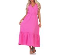 ONLY Damen Midi Musselin-Kleid in Wickeloptik ONLThyra Life Fake Wrap 15317787 Strawberry Moon XS