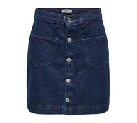 ONLY Damen Mini Jeans Rock ONLAmazing kurzer Damenrock sichtbare Knopfleiste 15349035 Dark Blue Denim XS