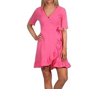 ONLY Damen Musselin Wickel Kleid ONLThyra Wrap Sommerkleid 15297312 Camellia Rose S
