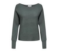Only Damen Strickpullover ONLADALINE LIFE – U-Boot, Langarm, Stretch – Grün XS