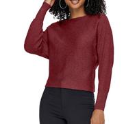 ONLY Damen Onladaline L/S Short Pullo KNT Noos Strickpullover Mit U-Boot-Ausschnitt 15226298 ,Cabernet ,L