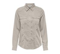 ONLY Damen Onlalexa Colour Ls Shirt WVN, Silver Lining, X-Large