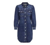 ONLY Damen ONLALLIE LS Stretch DNM Dress AZG Jumpsuit, Dark Blue Denim, X-Small