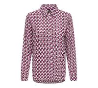 ONLY Damen Onlalma Life Poly L/S Plisse Shirt AOP Bluse, Magenta Purple/AOP:584 Posh, XL EU