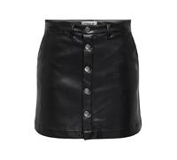 ONLY Damen Onlamazing-Liora Hw Faux Leat Skirt PNT Rock, Black, 44