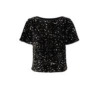 ONLY Damen Onlanika Ss Sequins Boat Top WVN, Black, Large