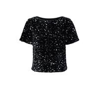 ONLY Damen Onlanika Ss Sequins Boat Top WVN, Black, Large