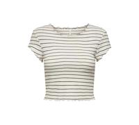 ONLY Damen ONLANITS S/S Cropped TOP JRS T-Shirt, Antique White/Stripes:Black, X-Large