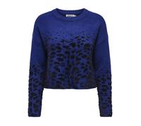 ONLY Damen ONLANNI LS Short O-Neck JQ KNT Pullover, Sodalite Blue/Pattern:Black, L