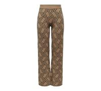 ONLY Damen Onlanny Jq Pants KNT Hose, Toasted Coconut/Pattern:Black, Large