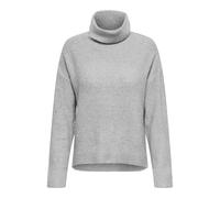 Only Oversized Rollkragenpullover mit Paillettenbesatz Modell 'ARIZONA LS SEQUINS' in Hellgrau Melange, Größe XS