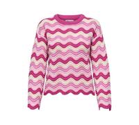 Only Strickoberteil Onlasa – Langarm Rundhals Wellenstruktur – Pink Yarrow – Gr. M