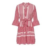 ONLY Damen Onlathena Life 3/4 Short Dress WVN Noos Stylisches Kleid Mit V-Ausschnitt Und Gürtelverschluss Für Den Alltag, Salsa, X-Large