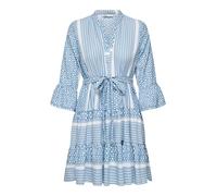 ONLY Damen Onlathena Life 3/4 Short Dress WVN Noos Stylisches Kleid Mit V-Ausschnitt Und Gürtelverschluss Für Den Alltag, Coronet Blue, Small