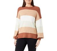 ONLY Damen Onlatia L/S Stripe Pullover KNT Noos Sweater, Tortoise Shell/Stripes:w. Mel/Indian Tan Mel/Cloud Dancer/Pumice Stone Mel/Indian Tan Mel/Tortoise Shell Mel,L