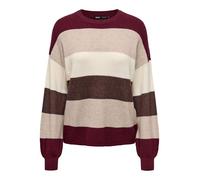 ONLY Damen Onlatia L/S Stripe Pullover KNT Noos Sweater, Zinfandel,L