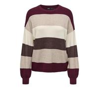 ONLY Damen Onlatia L/S Stripe Pullover KNT Noos Sweater, Zinfandel,S
