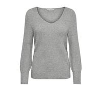 ONLY Damen ONLATIA L/S V-Neck Cuff KNT Strickpullover, Medium Grey Melange, XL