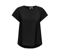 Blusenshirt ONLY "ONLAYA LIFE S/S O-NECK TOP NOOS PTM", Damen, Gr. S (36), schwarz, Web, Obermaterial: 83% Viskose, 17% Nylon, unifarben, regular fit, Rundhals, Shirts Blusenshirt (84801700-S)