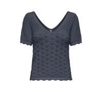 ONLY Damen Onlbecca Life Ss V-Neck Top KNT, Ombre Blue, M