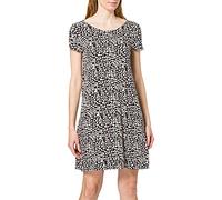 ONLY Damen Onlbera Back Lace Up S/S Dress JRS Noos, Black/AOP:Eggnog/Black Leo, XXS
