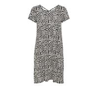 ONLY Damen Onlbera Back Lace Up S/S Dress JRS Noos, Black/AOP:Eggnog Leo, XS