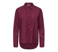 ONLY Damen Onlberit Life L/S Shirt WVN Hemdkragen Langarmhemd Für Den Alltag, Burgundy, M