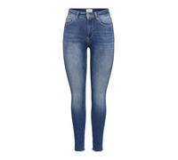ONLY Damen ONLBLUSH Life MID SK ANK RAW REA403 NOOS Jeans, Medium Blue Denim, S/32L