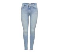 Only Damen Ankle-Jeans ONLBLUSH MID SK ANK RAW Light Blue Denim XS/32