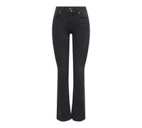 Bootcut-Jeans ONLY "ONLBLUSH MW BACK POCK FLARED DNM PIM970", Damen, Gr. L, Länge 32, washed schwarz, Denim/Jeans, Obermaterial: 92% Baumwolle, 6% Elastomultiester, 2% Elasthan, unifarben, lang, Jeans