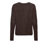 ONLY Damen Strickpullover - ONLCAMILLA V-NECK PULLOVER, V-Ausschnitt, einfarbig Dunkelbraun / M M Braun