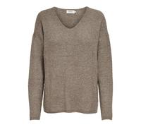 ONLY Damen ONLCAMILLA V-Neck L/S Strickpullover KNT 15204588, Caribou/Detail:Melange,L
