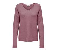 V-Ausschnitt-Pullover ONLY "ONLCAMILLA V-NECK L/S PULLOVER KNT NOOS" Gr. S (36), rosa (crushed berry detail:melange) Damen Pullover (27736635-S) crushed berry detail:melange