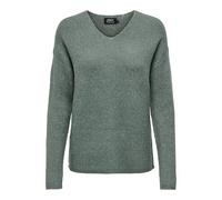 V-Ausschnitt-Pullover ONLY "ONLCAMILLA V-NECK L/S PULLOVER KNT NOOS", Damen, Gr. M, grün (laurel wreath detail:melange), Strick, Obermaterial: 74% Polyacryl, 24% Polyester, 2% Elasthan, meliert, regul