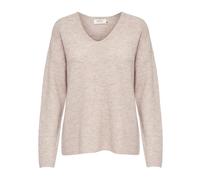 ONLY Damen Warmer Strickpullover | Knitted Basic Stretch Sweater | Langarm V-Ausschnitt Shirt ONLCAMILLA, Farben:Beige, Größe:XL